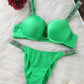 Sparkling Diamond Wide Strap Letter Rhinestone Sexy Push-Up Bra Set