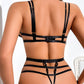 Sexy Floral Embroidery Hollow Heavy Craft Chain Bracelet Shaping Bodysuit Set