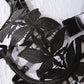 Sexy Floral Embroidery Hollow Heavy Craft Chain Bracelet Shaping Bodysuit Set