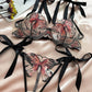 Butterfly Mesh Embroidery See-Through Temptation Sexy Lingerie Set