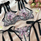 Butterfly Mesh Embroidery See-Through Temptation Sexy Lingerie Set