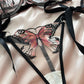 Butterfly Mesh Embroidery See-Through Temptation Sexy Lingerie Set