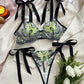Butterfly Mesh Embroidery See-Through Temptation Sexy Lingerie Set