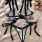 Butterfly Mesh Embroidery See-Through Temptation Sexy Lingerie Set