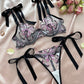 Butterfly Mesh Embroidery See-Through Temptation Sexy Lingerie Set