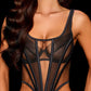 Sexy Mesh See-Through Back Zipper Sexy Lingerie Set