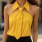 Stylish Sleeveless Halter Blouse with Neck Tie Detail