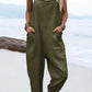 Women'S Casual Solid Color Cotton And Linen Overalls