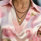 Elegant Satin Floral Blouse