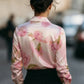 Elegant Satin Floral Blouse