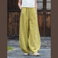 Ramie Cotton Linen Pants Tie-dye Design Trousers Loose Zen Yoga Women's Pants with Pockets