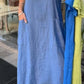 Women'S Casual Solid Color Round Neck Short Sleeve Cotton And Linen Dress