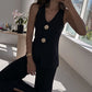 Solid Color Elegant Sleeveless Vest & Suit Pants Two-Piece Set