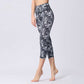 Leaves Butterfly Print Sports Yoga Cropped Leggings Women's Yoga Capri Pants