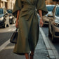 Elegant Solid Color Waist Dress