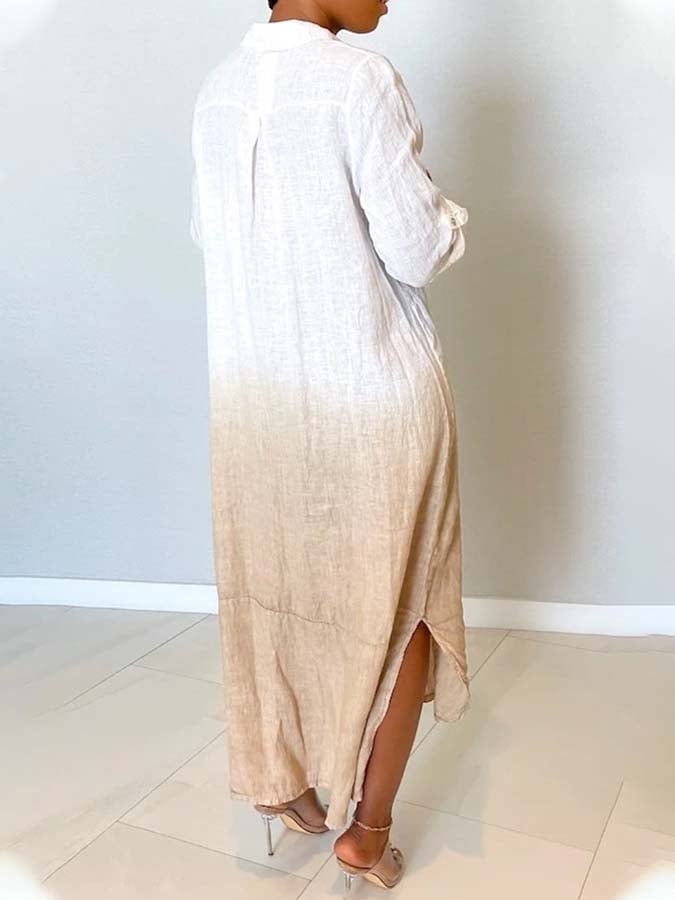 Women'S Single Breasted Lapel Reconstructed Contrast Shirt Shirt