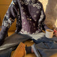 Grey Bandana Patterned Cardigan