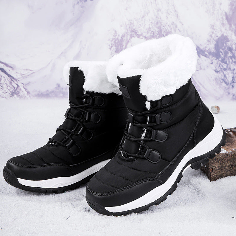 Rakkiss Women's Thermal Winter Hiking Boots - High-Cut Fleece Lined Snow Boots (Pink, White & Black - US 5-10)