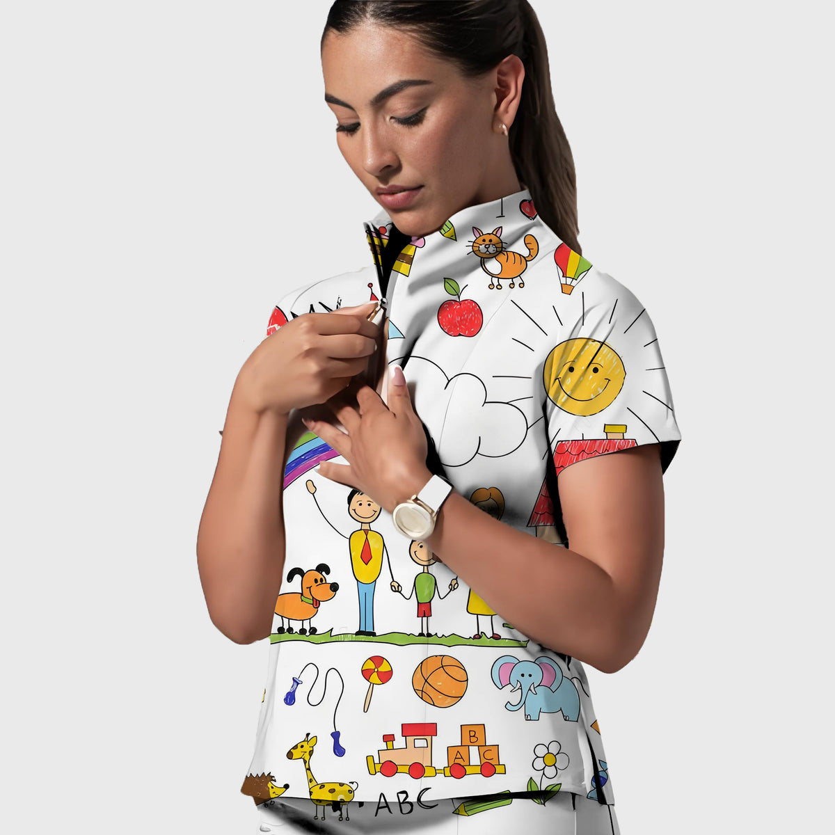 Women's Printed Scrub Set YHSC1