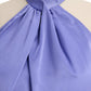 Sophisticated Cross-Neck Gathered Satin Blouse