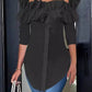 Women's Casual Solid Color Long Sleeve One Shoulder Ruffled Shirt