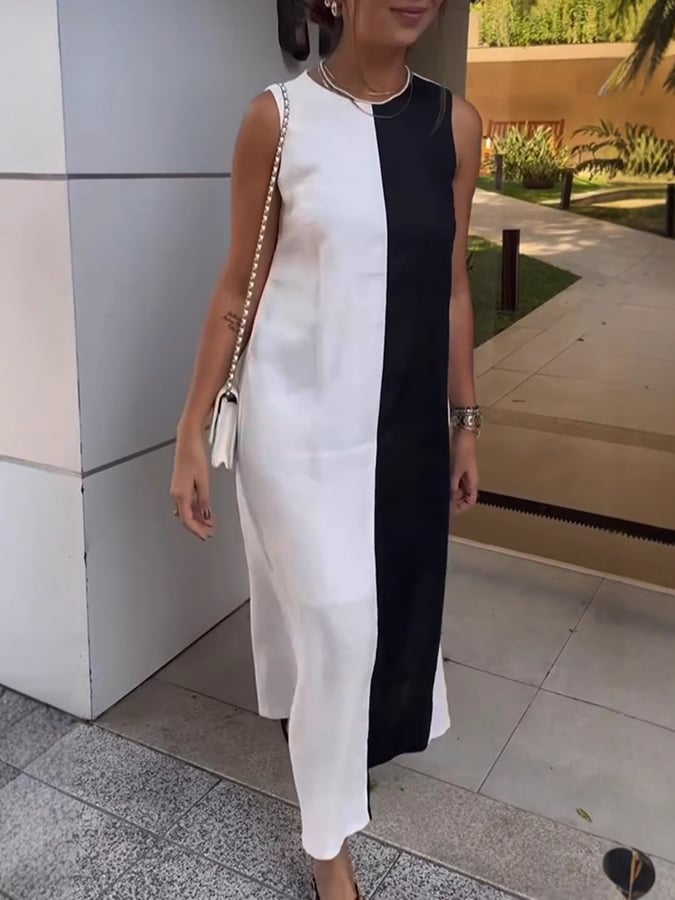 Women'S Button-Down Contrast Dress