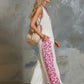 Chiffon V-neck Sleeveless Leopard Print Top And Pants Set
