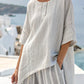 Women'S Loose Striped Casual Elastic Waist Pants Set