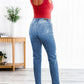 Tummy Control Distressed Cuffed Boyfriend Jeans (Buy 2 Free Shipping)