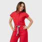 Women's 4-Pocket Loose Fit Scrub Jumpsuit Jog009