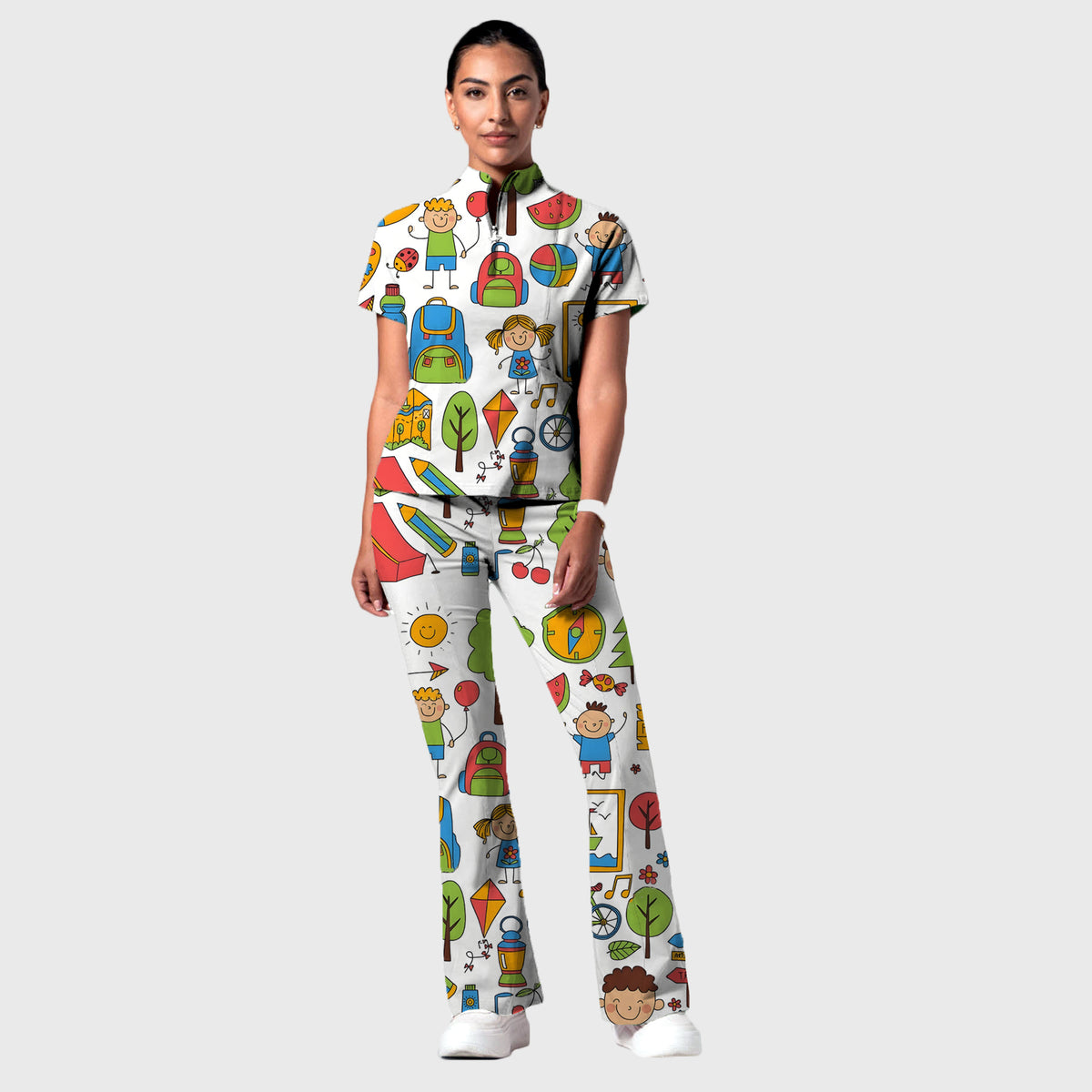 Women's Printed Scrub Set YHSC1