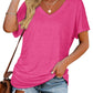 Limited time sale🔥Women's Short Sleeve V Neck Dolman Tops with Side Shirring
