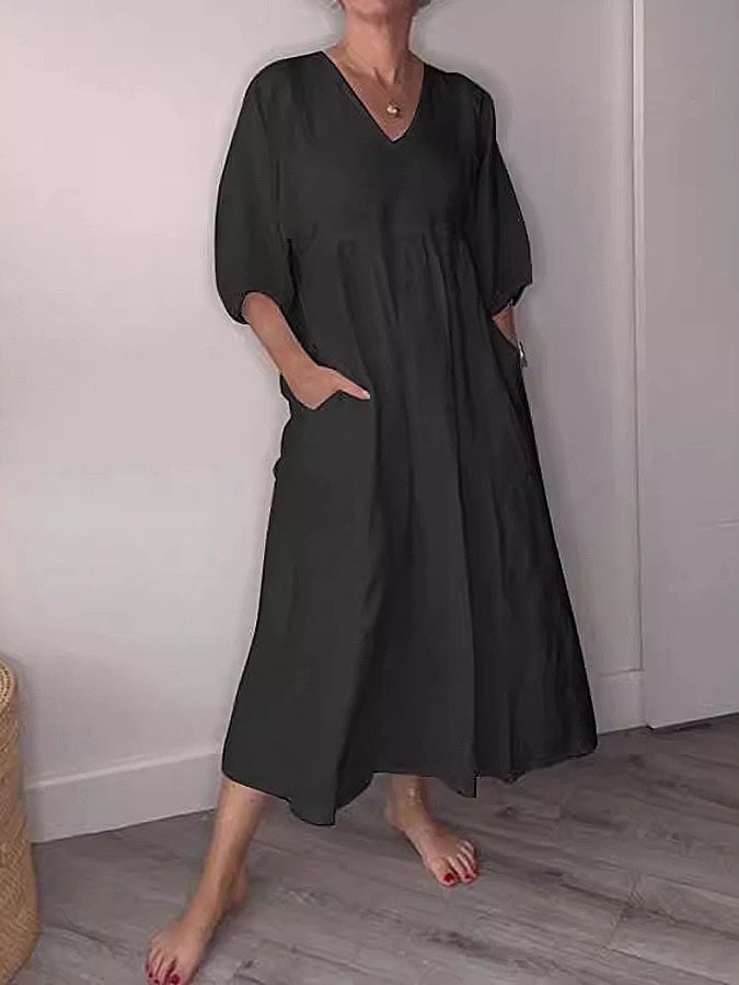 Women's Casual V Neck Dress