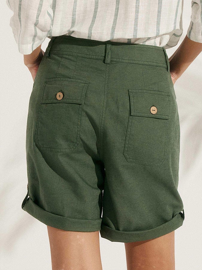 Women's cotton and linen casual shorts