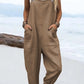 Women'S Casual Solid Color Cotton And Linen Overalls