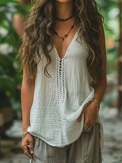 Women's Casual Comfort Solid Color Sleeveless Top Vest