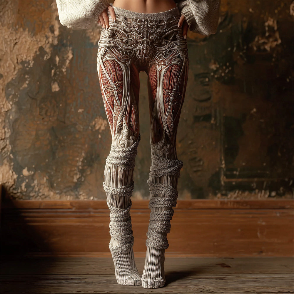 Halloween Muscle Anatomy Art Women's Knit Leggings