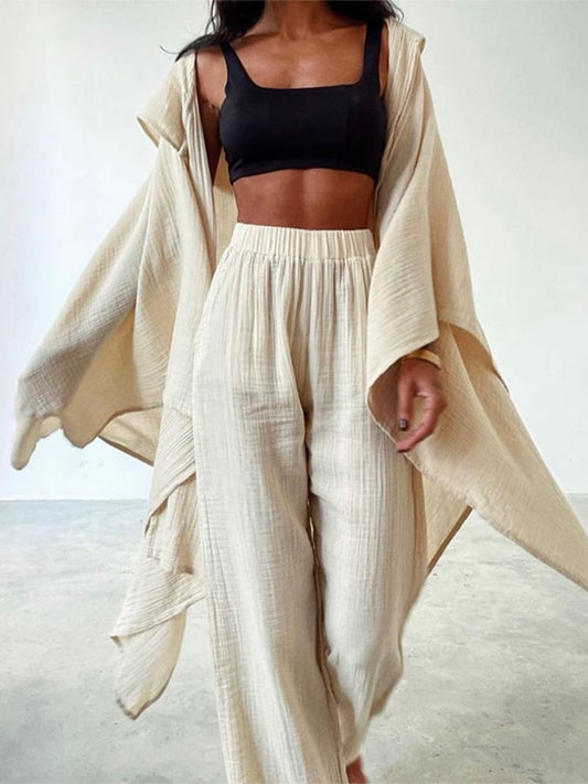 Women'S Loose Casual Irregular Shirt And Pants Suit