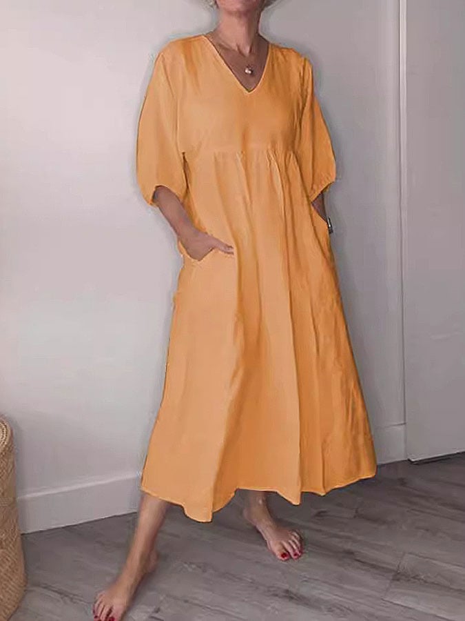 Women's Casual V Neck Dress