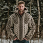 Men's Viking Celtic Knot Chunky Knit Hooded Sweater Cardigan