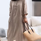 Women's Casual Solid Color Round Neck Long Sleeve Button Dress