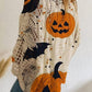 🎃Women's Halloween Pumpkin Print Long Sleeve Knit Top, Spring Summer Fall Wear