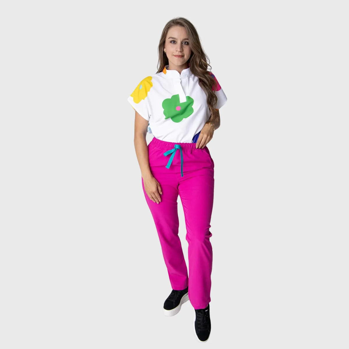 Women's Floral Printed Scrub Set CPJO2