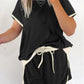 Women's Colorblock Edge Drop Shoulder T-Shirt Skort 2Pcs Set (Buy 3 Free Shipping)