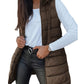 ❄️Women Long Puffer Vest 👗 | Solid Color | Sleeveless | Hooded | Winter Wear 💕（BUY 2 FREE SHIPPING)）