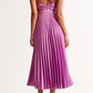 V Neck Cut Out Waist Sleeveless Pleated Maxi Dress(7 Colors Available!)