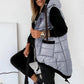 Women's Hooded Outwear Vest Lightweight Zipper Up Padded Gilet With Pockets