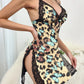 Lace Trim Slit Bowknot Decor Sleep Dress