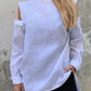 Women's Casual Solid Color Long Sleeve Irregular Hem Cotton Shirt