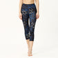 Leaves Butterfly Print Sports Yoga Cropped Leggings Women's Yoga Capri Pants